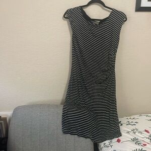 Loft-Stripped bodycon dress with side ruching
